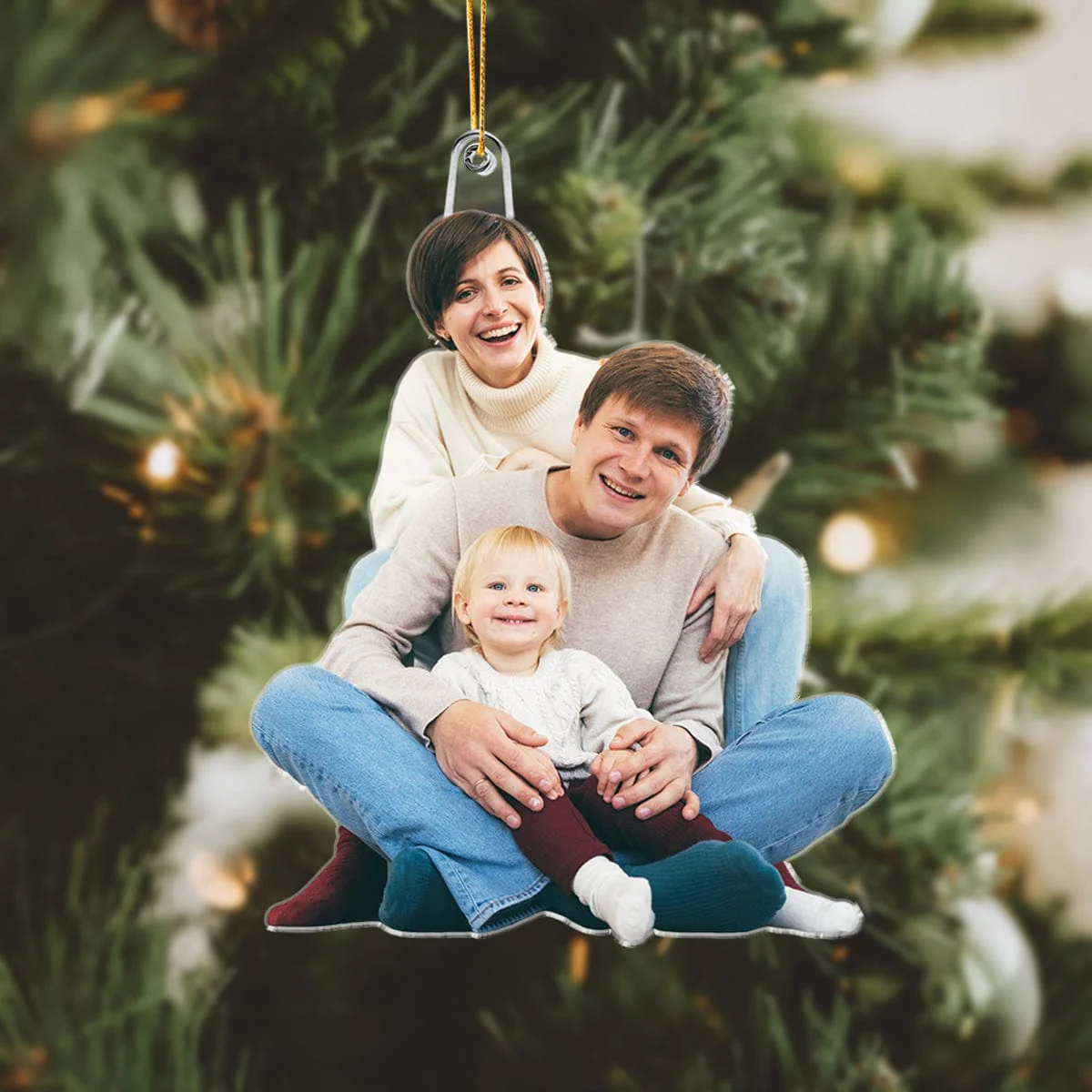 Custom Photo For Family Lovers Acrylic Ornament DA199 889790 - Image 2