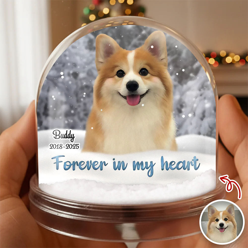 Custom Photo Forever in My Heart Memorial Acrylic Snow Globe HA75 898020 - Image 5