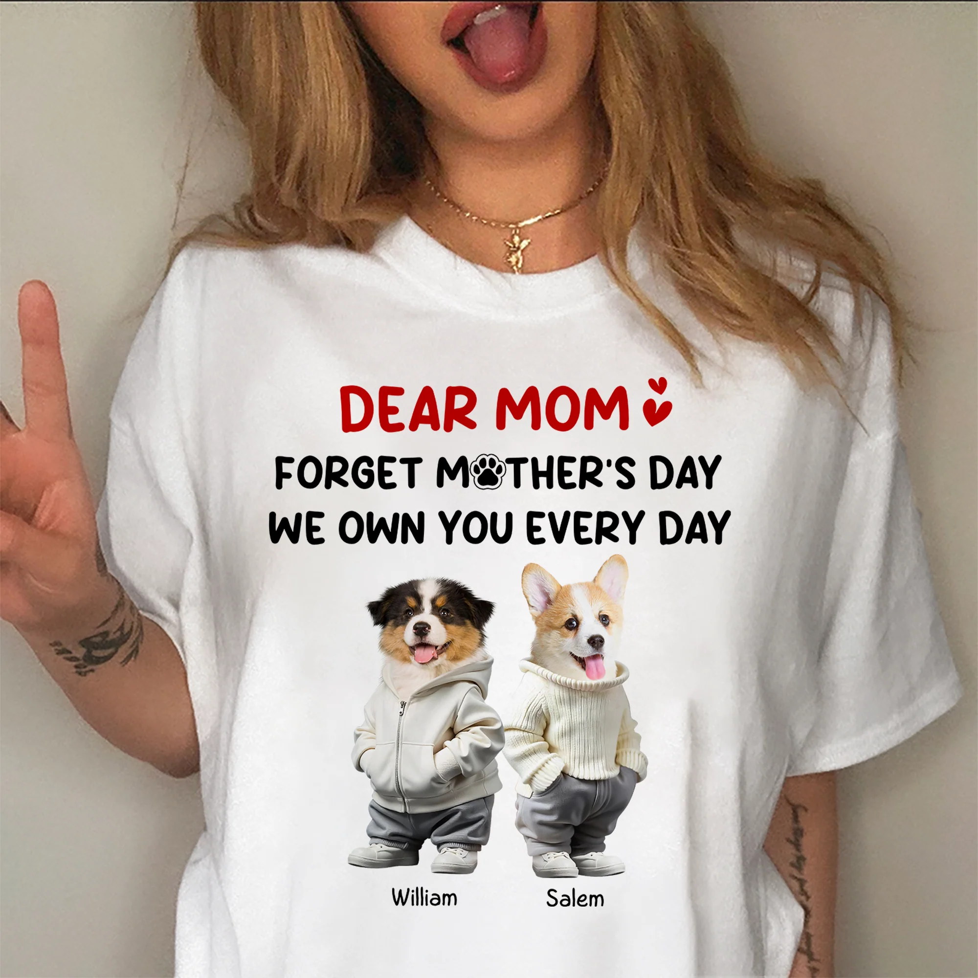 Custom Photo Forget Mother's Day We Own You Everyday Personalized Bright Shirt Funny Gift For Dog Lovers Cat Lovers CH07 895270 - Image 3