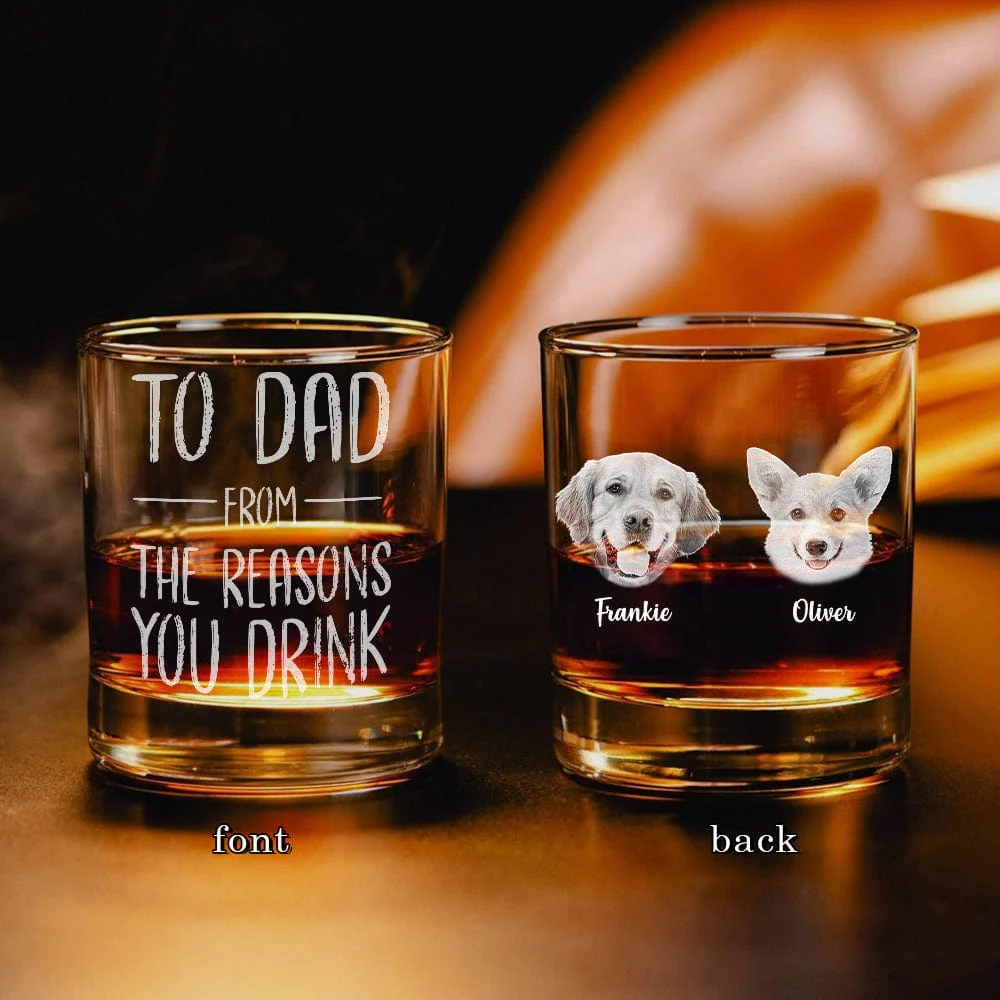 Custom Photo From The Reasons You Drink Dog Lover Engraved Rock Glass DM01 HA75 890933 - Image 2
