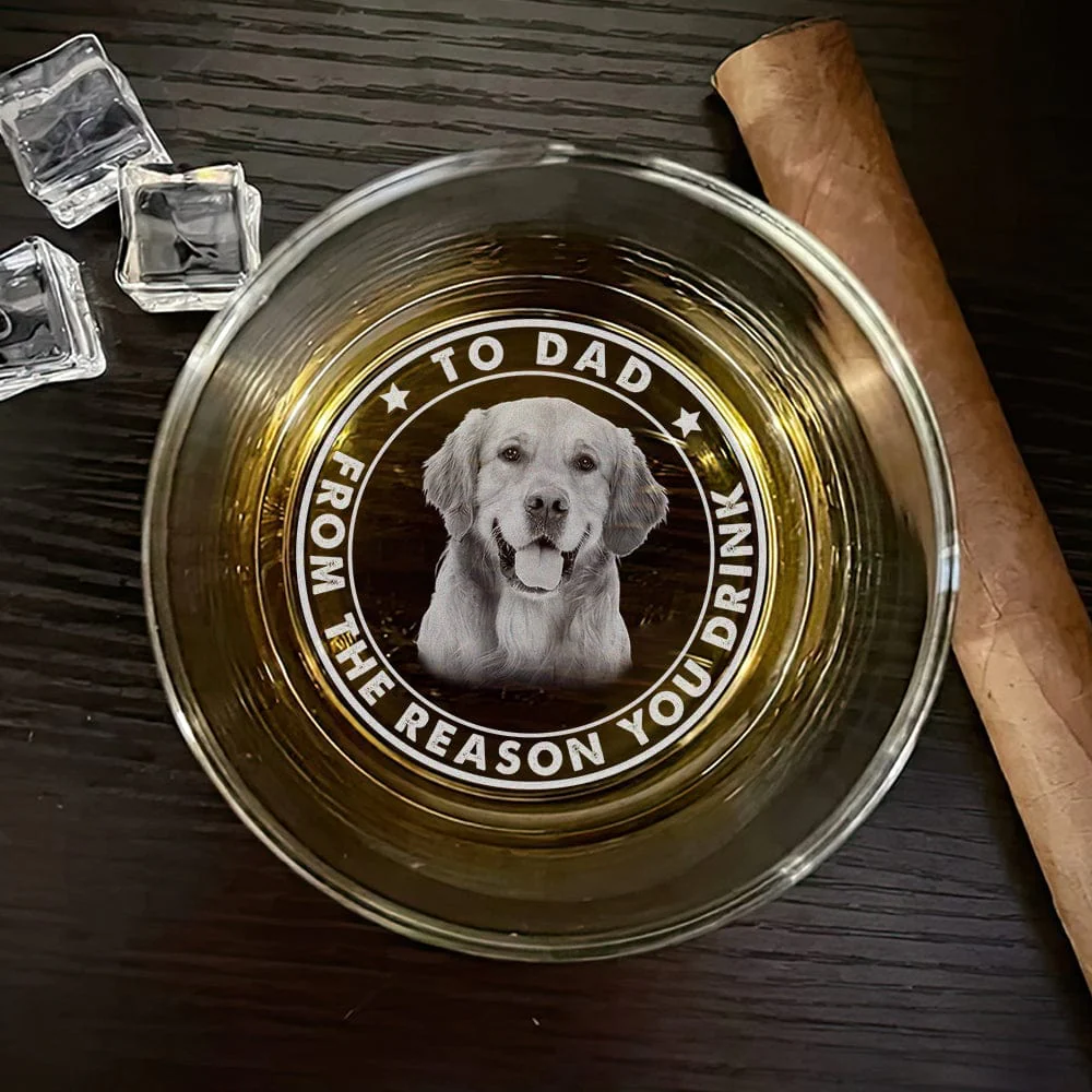 Custom Photo From The Reasons You Drink Dog Lover Engraved Rock Glass DM01 HA75 890943 - Image 2