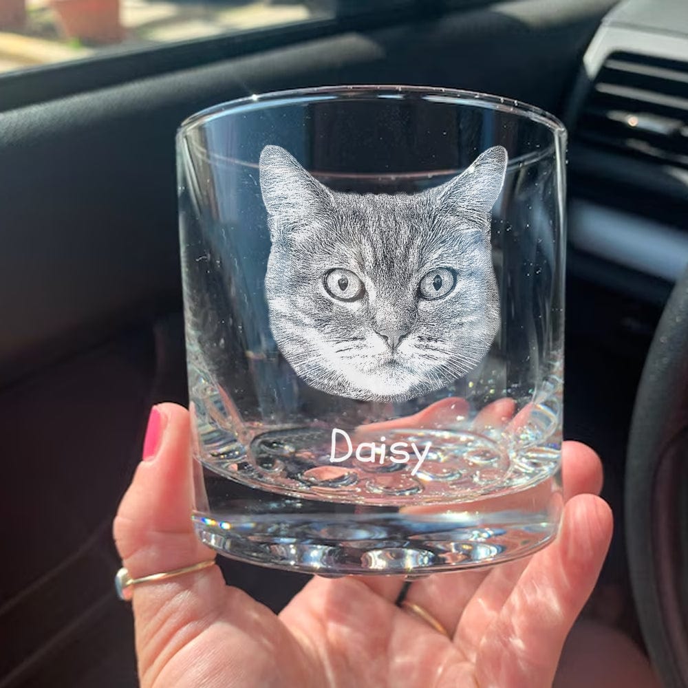 Custom Photo From The Reasons You Drink For Cat Lover Engraved Rock Glass N304 890847
