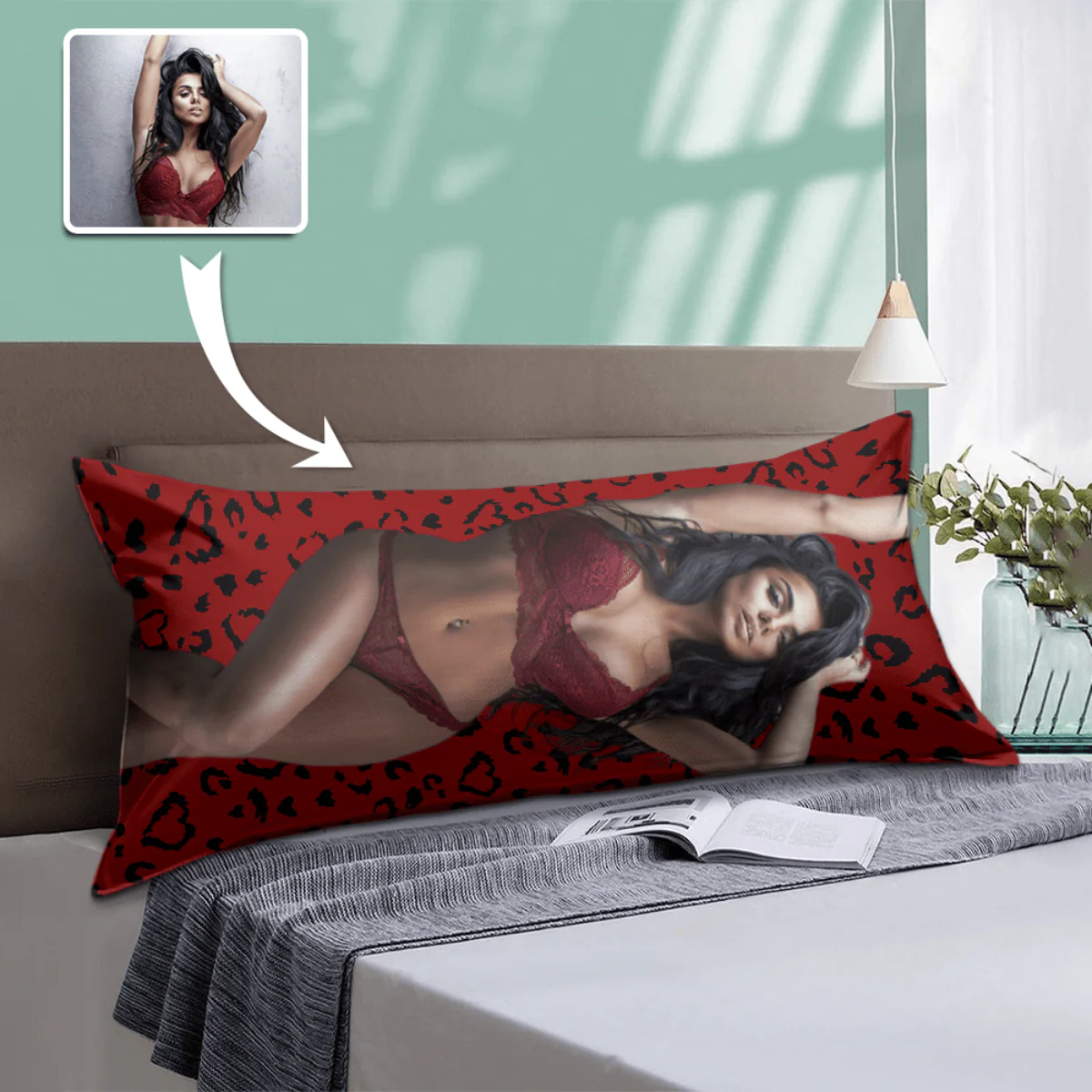 Custom Photo Full Body Rectangle Pillow Case For Couple K228 889964 - Image 2