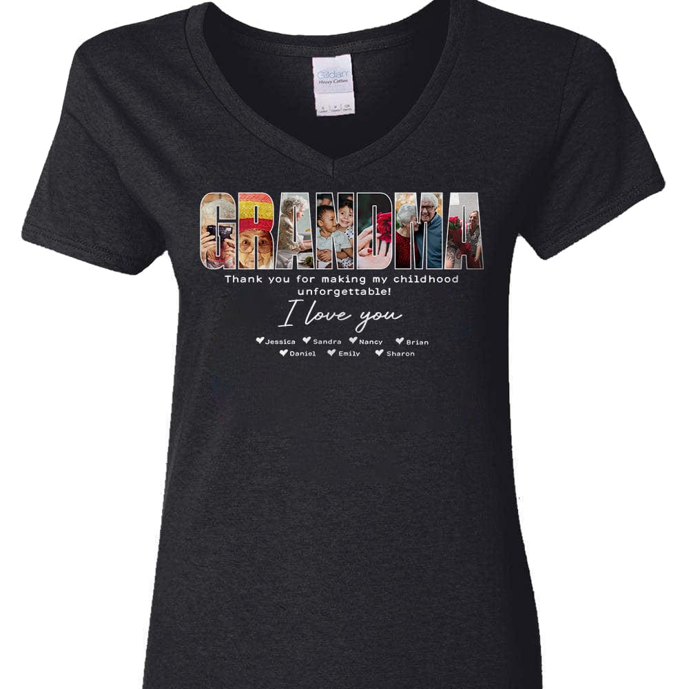 Custom Photo Gift From Grandkids For Grandma Dark Shirt N304 889067 - Image 3
