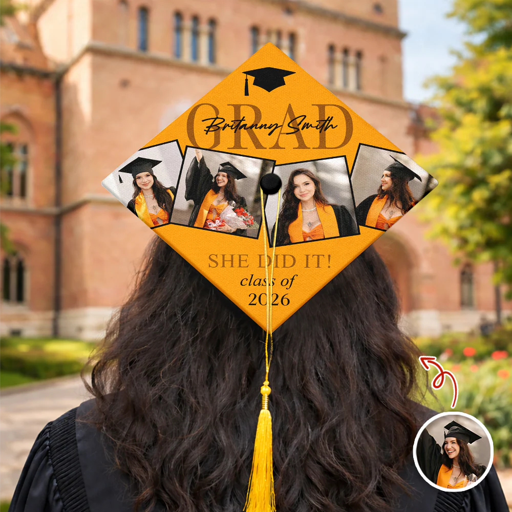 Custom Photo Grad She Did It Personalized Graduation Cap Topper HA75 920618 - Image 4