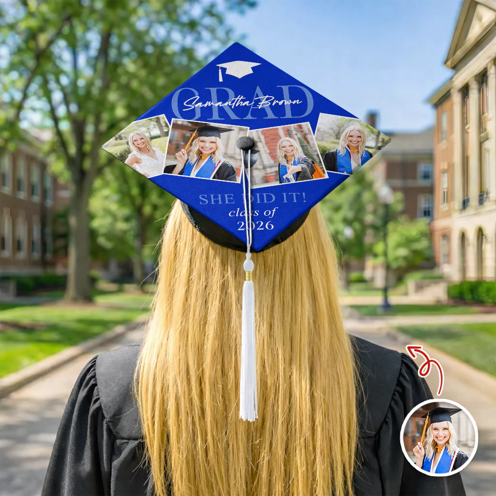 Custom Photo Grad She Did It Personalized Graduation Cap Topper HA75 920618 - Image 5