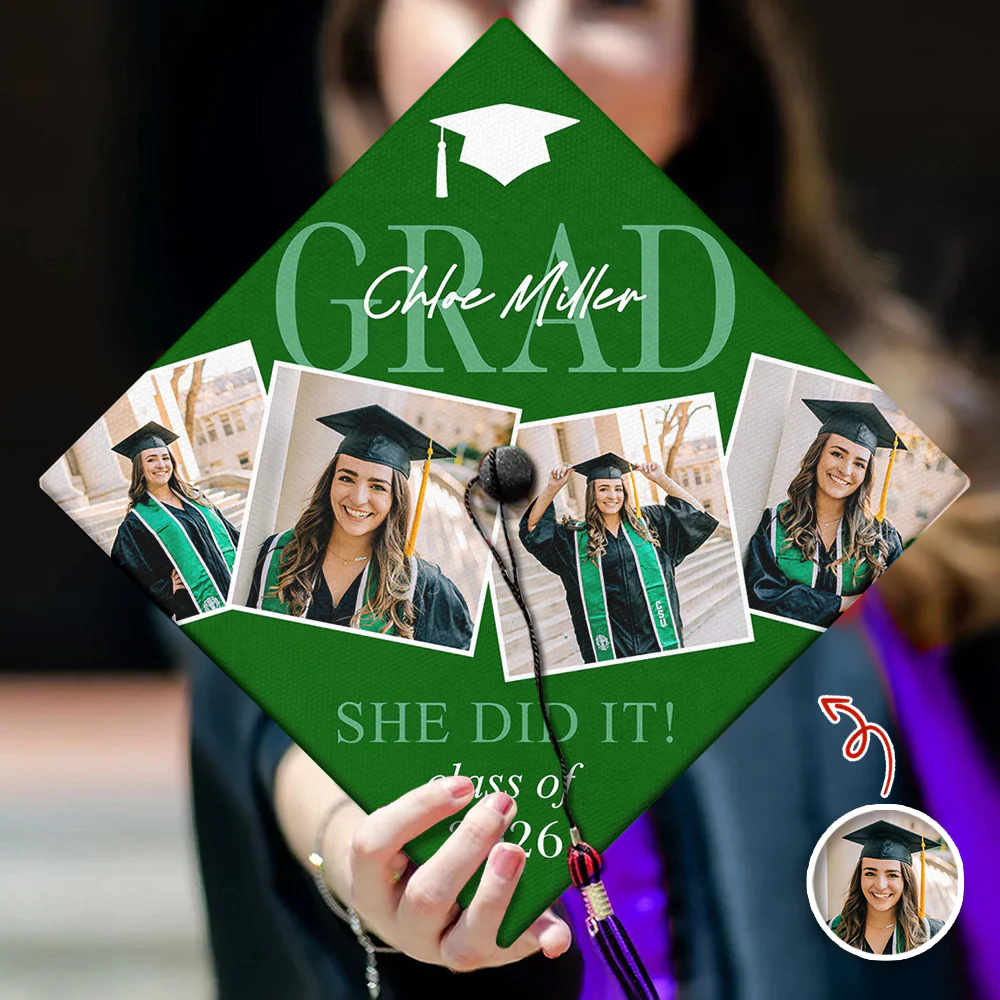 Custom Photo Grad She Did It Personalized Graduation Cap Topper HA75 920618 - Image 6