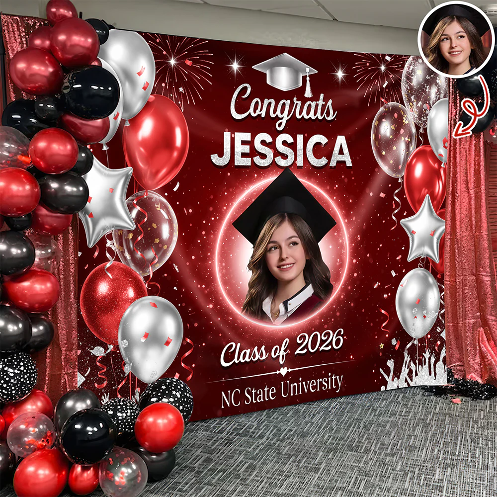 Custom Photo Graduation Party Backdrop – Personalized Celebration Decor HO82 902002 - Image 2