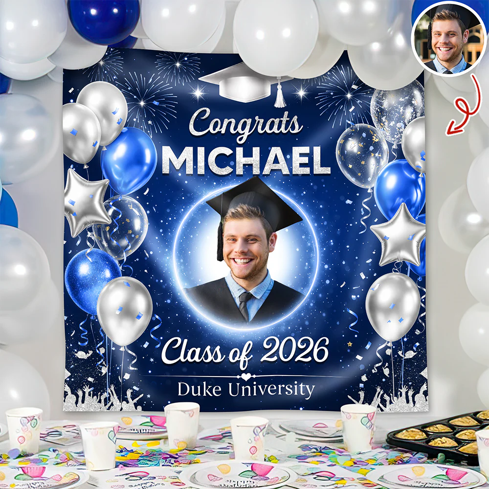 Custom Photo Graduation Party Backdrop – Personalized Celebration Decor HO82 902002 - Image 4