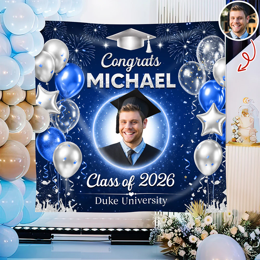 Custom Photo Graduation Party Backdrop – Personalized Celebration Decor HO82 902002 - Image 5