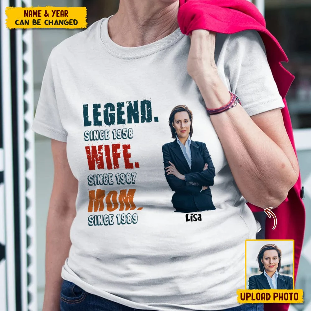 Custom Photo Grandma Legend Shirt Family N304 HN590 - Image 3
