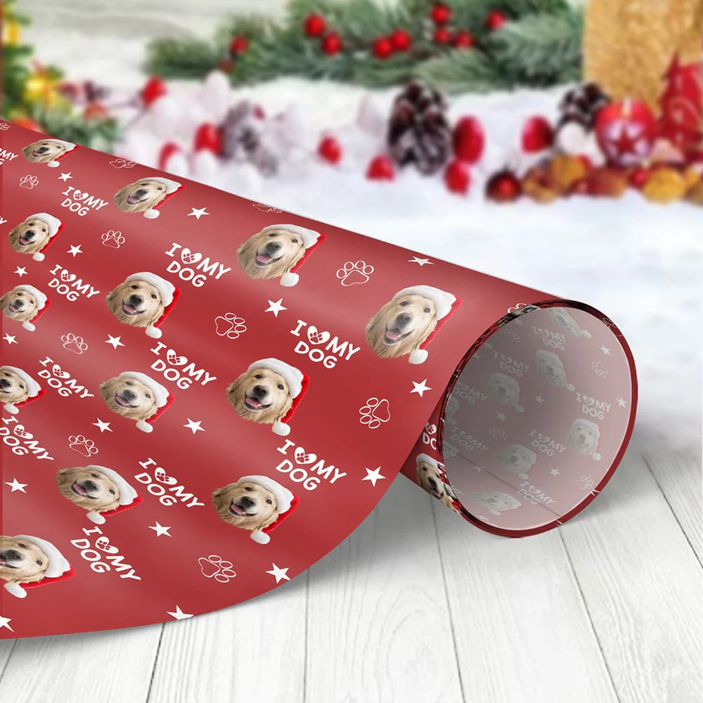 Custom Photo I Love My Dog And Cat For Pet Lover Wrapping Paper TH10 892201 - Image 3