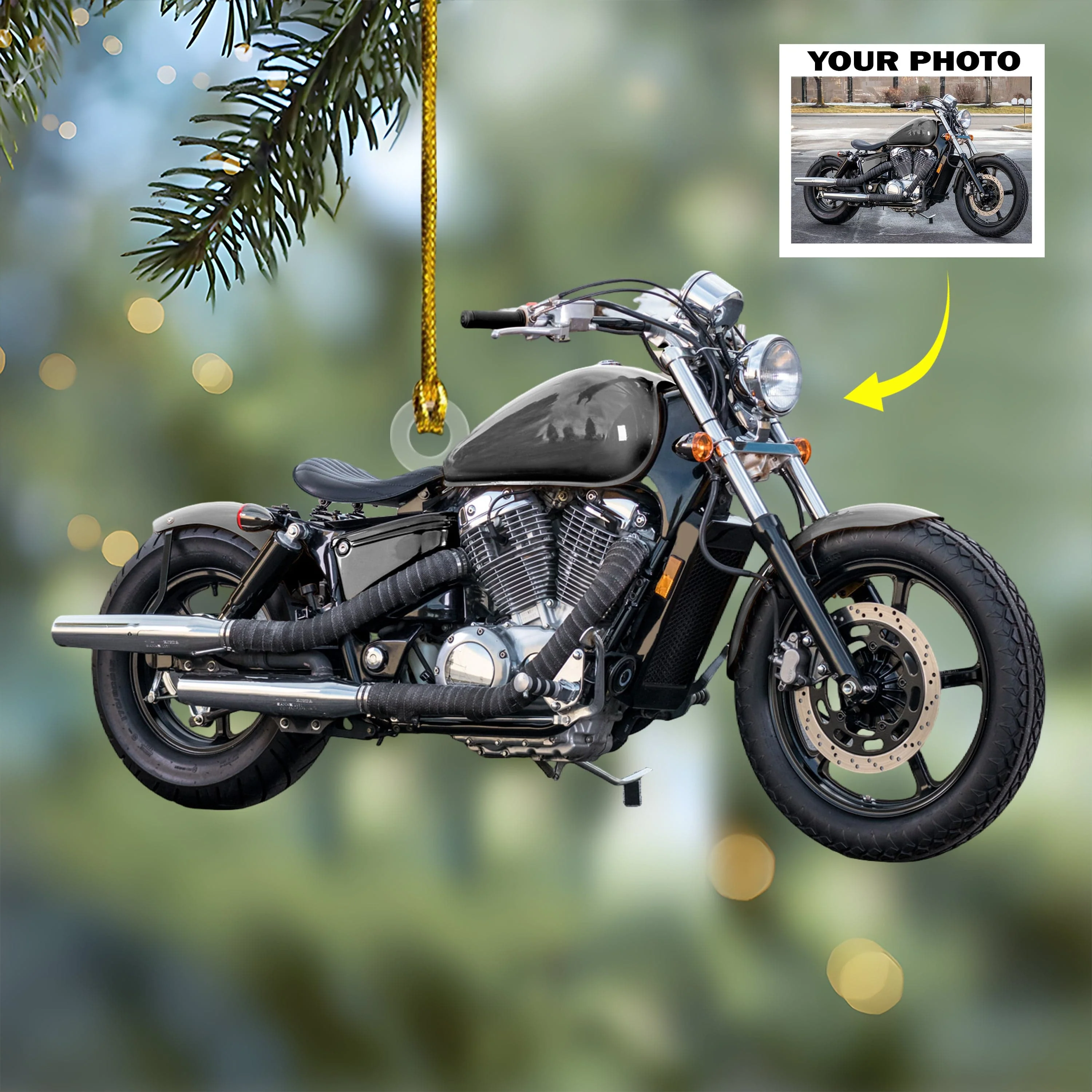 Custom Photo Motorcycle Acrylic Ornament Christmas DM01 891415 - Image 2