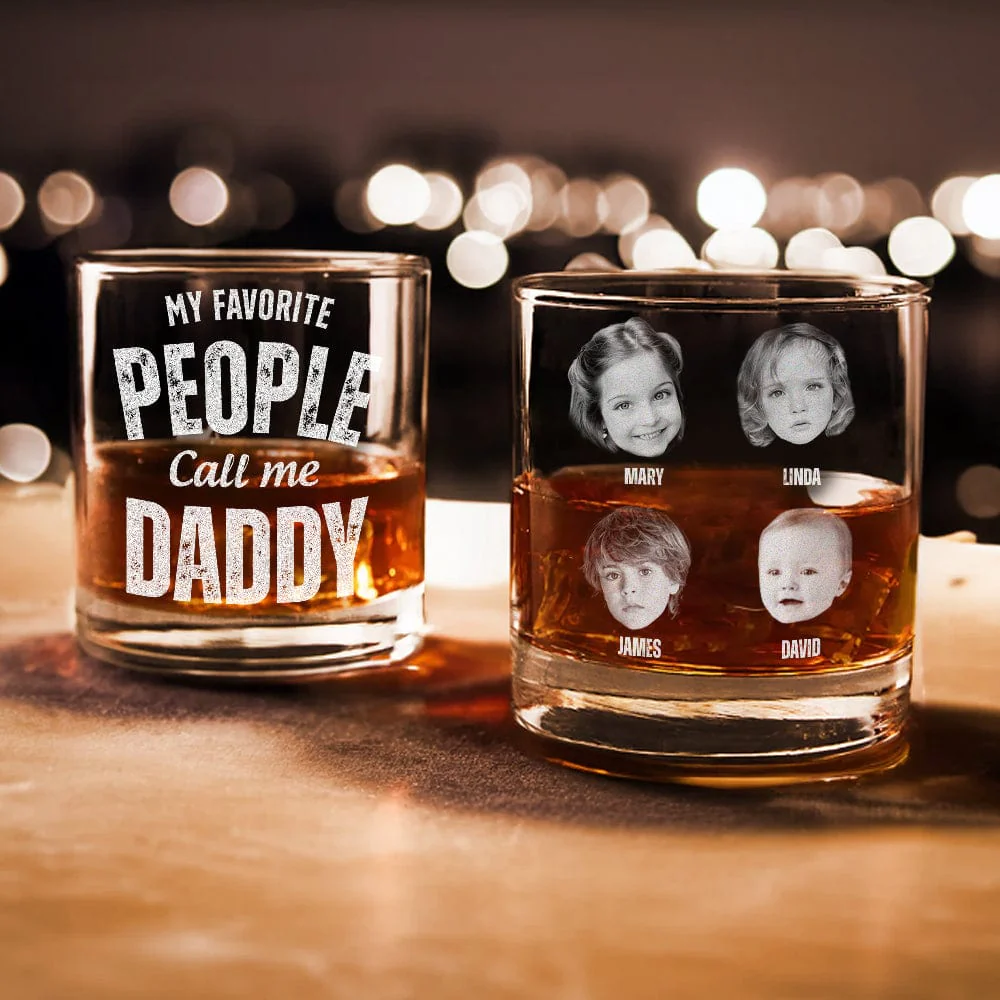 Custom Photo My Favorite People Call Me Papa Father's Day Engraved Rock Glass DM01 HA75 891009 - Image 4
