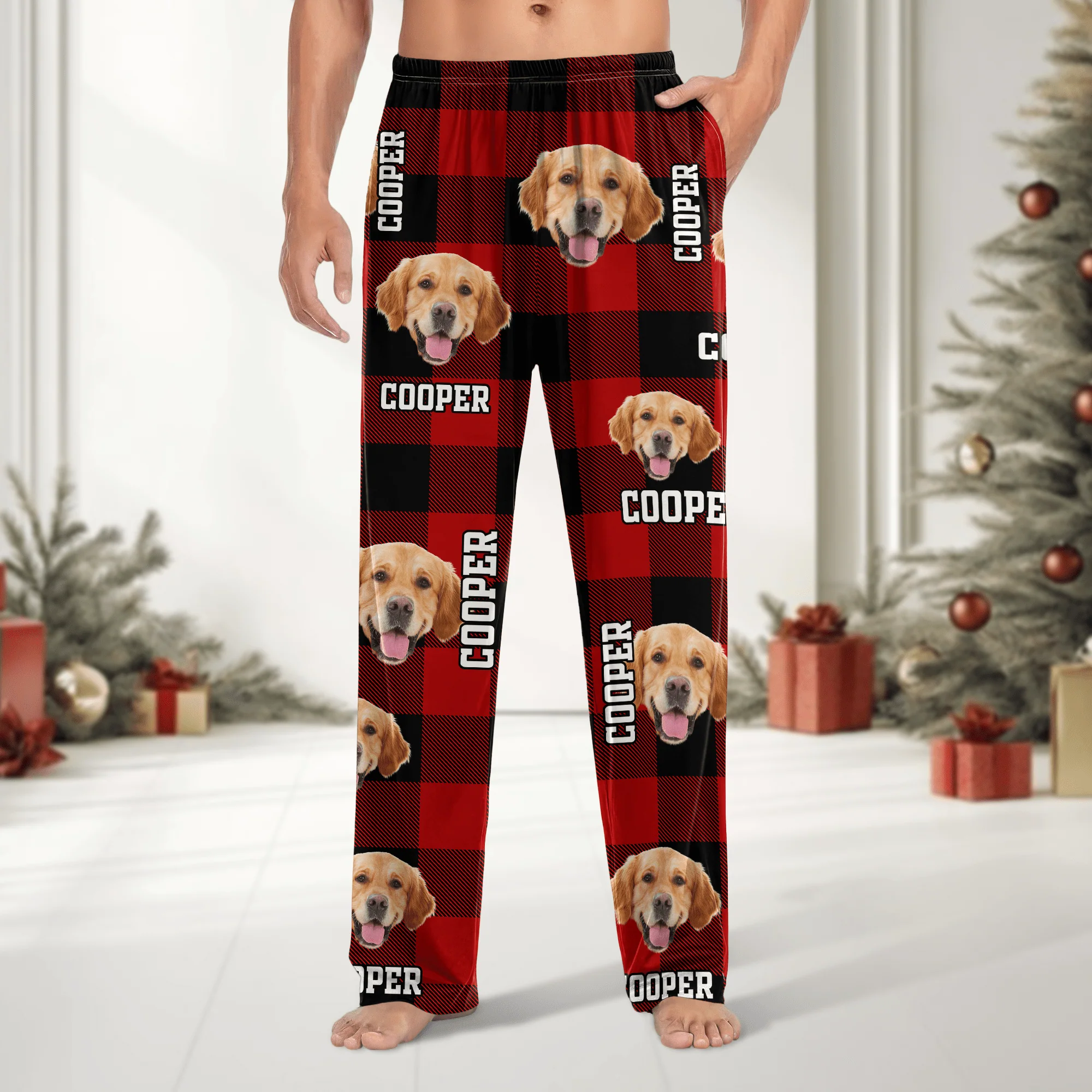 Custom Photo Name Dog Cat Men And Women's Pants HA75 888775