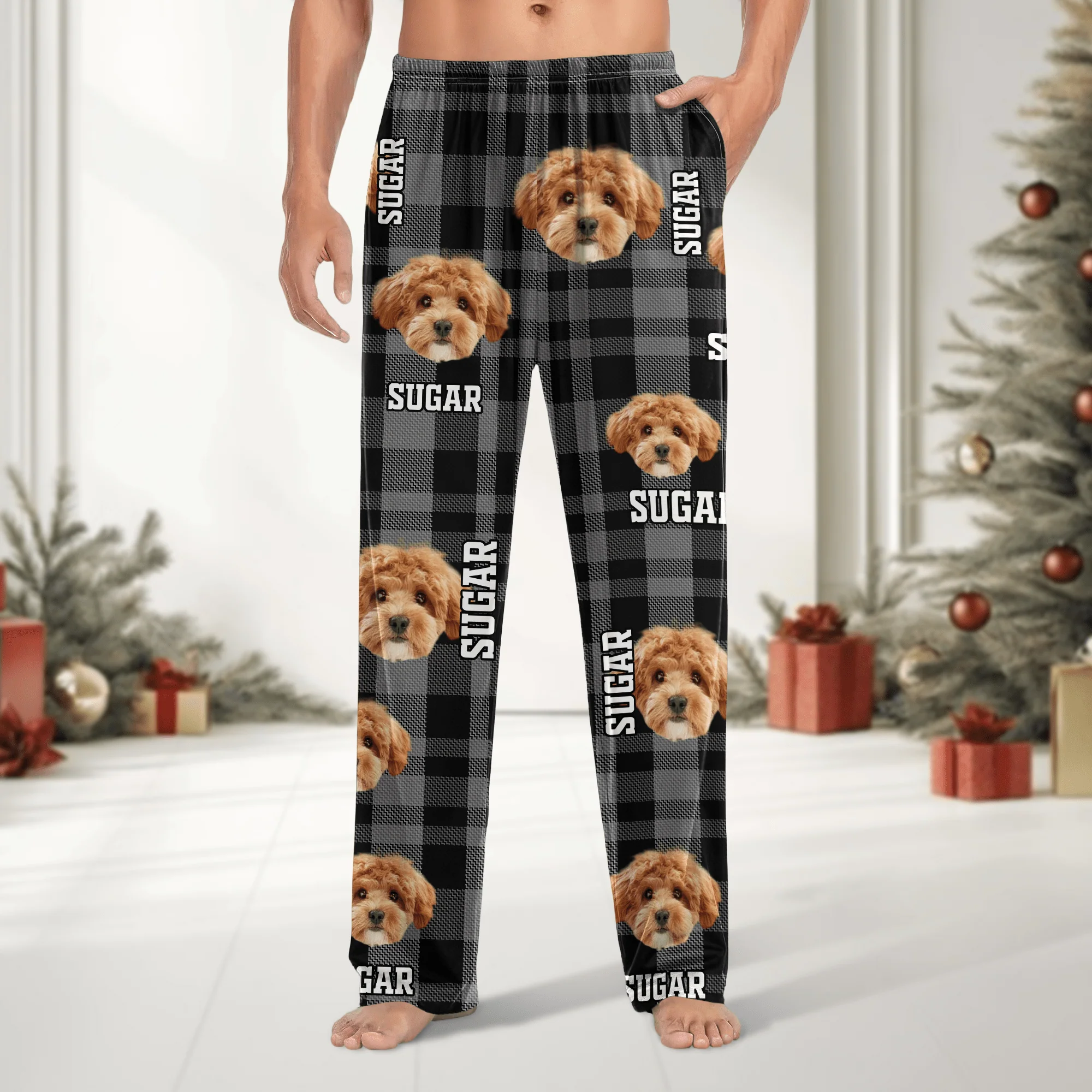 Custom Photo Name Dog Cat Men And Women's Pants HA75 888775 - Image 2