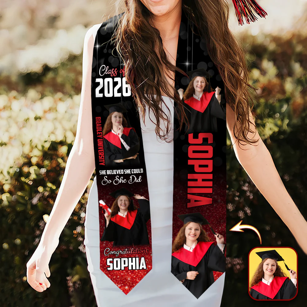 Custom Photo School Name Senior Class of 2026 Graduate Stole Graduation Gifts HO82 901642 - Image 5