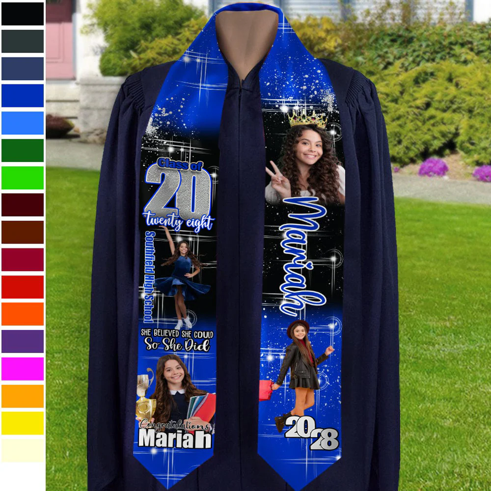 Custom Photo She Believed She Could Graduation Stoles TA29 HO82 890170 - Image 3