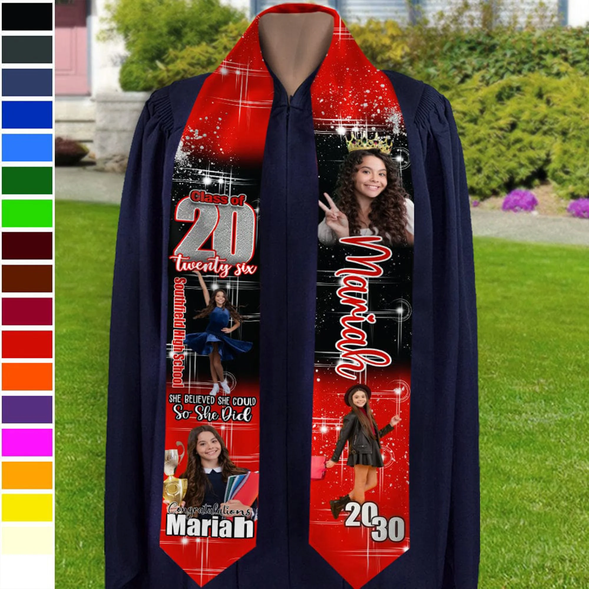 Custom Photo She Believed She Could Graduation Stoles TA29 HO82 890170 - Image 5