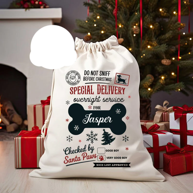 Custom Photo Speacial Delivery For Your Dog Christmas Gift Bag TH10 896989 - Image 2