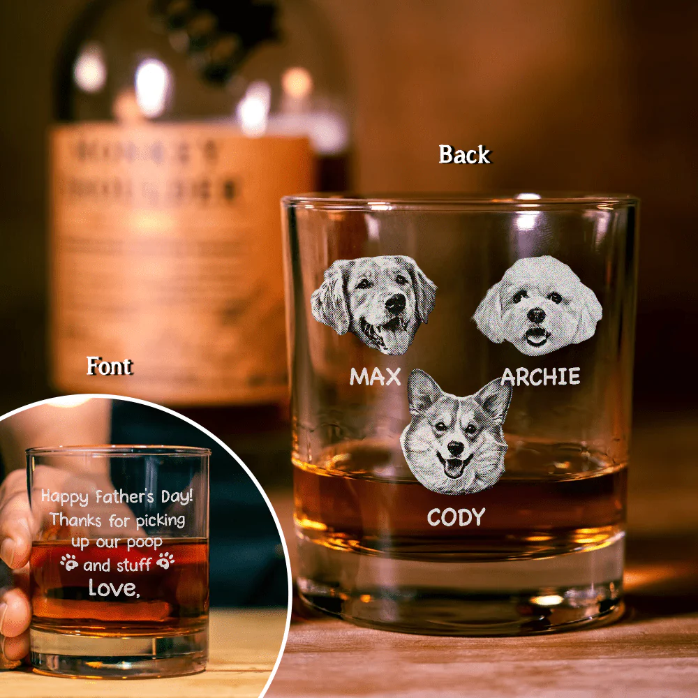 Custom Photo Thanks For Picking Up My Poop Dog Engraved Rock Glass DM01 HA75 890975 - Image 2