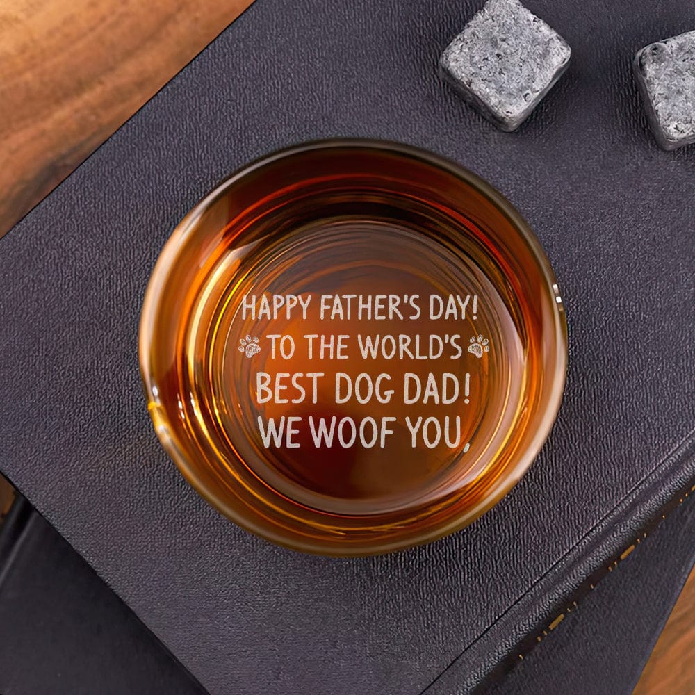 Custom Photo To The World's Best Dog Dad Engraved Rock Glass DM01 HA75 890961 - Image 5