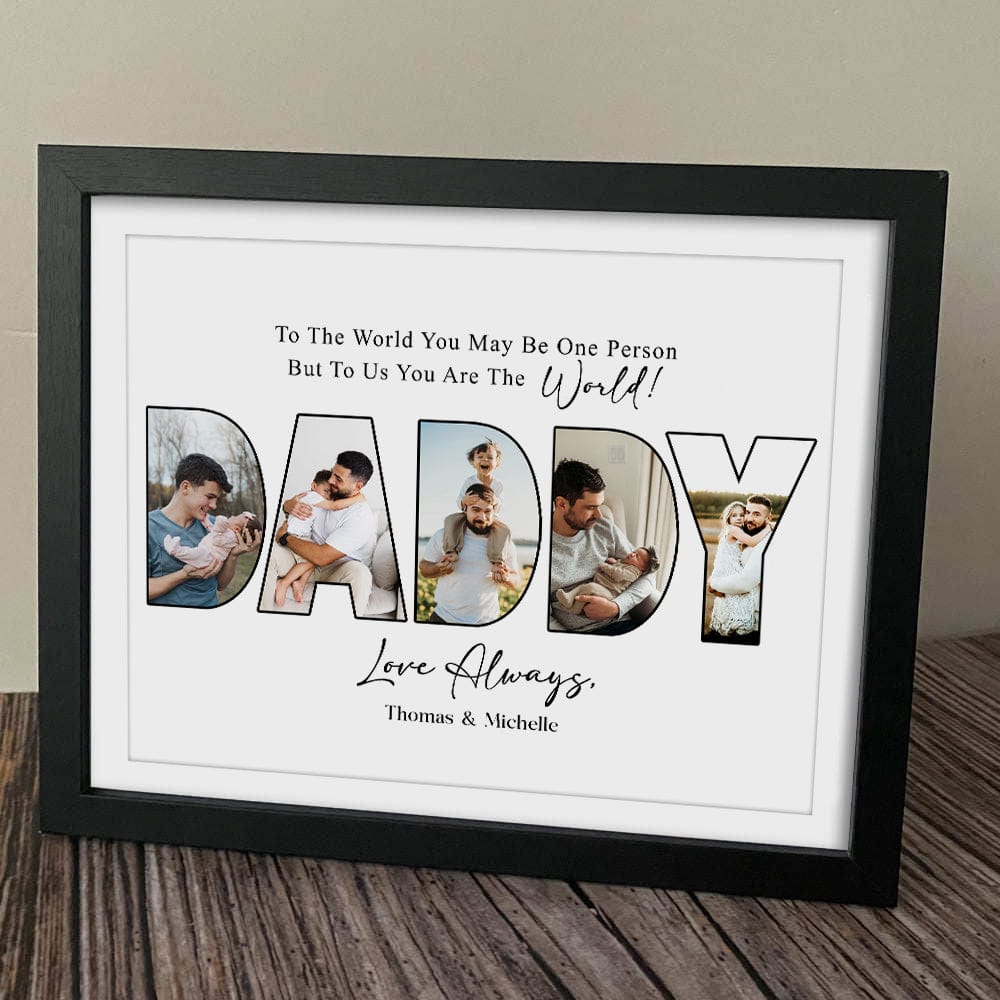 Custom Photo To Us You Are The World Dad Poster Canvas Picture Frame DM01 890963 - Image 2
