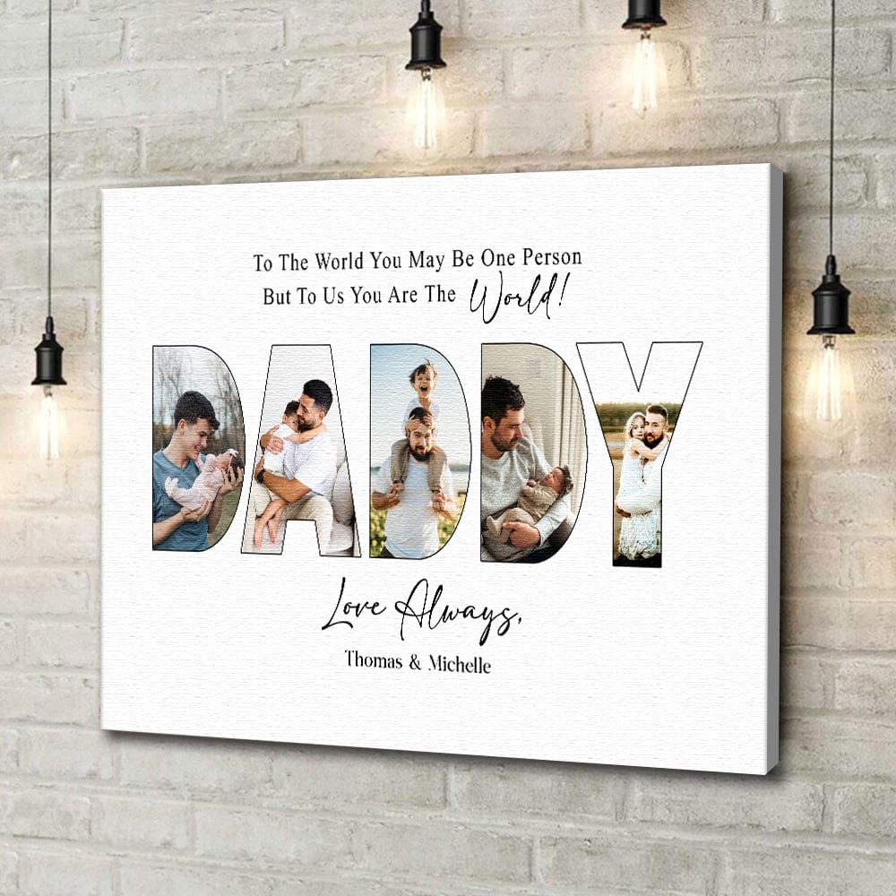 Custom Photo To Us You Are The World Dad Poster Canvas Picture Frame DM01 890963 - Image 9