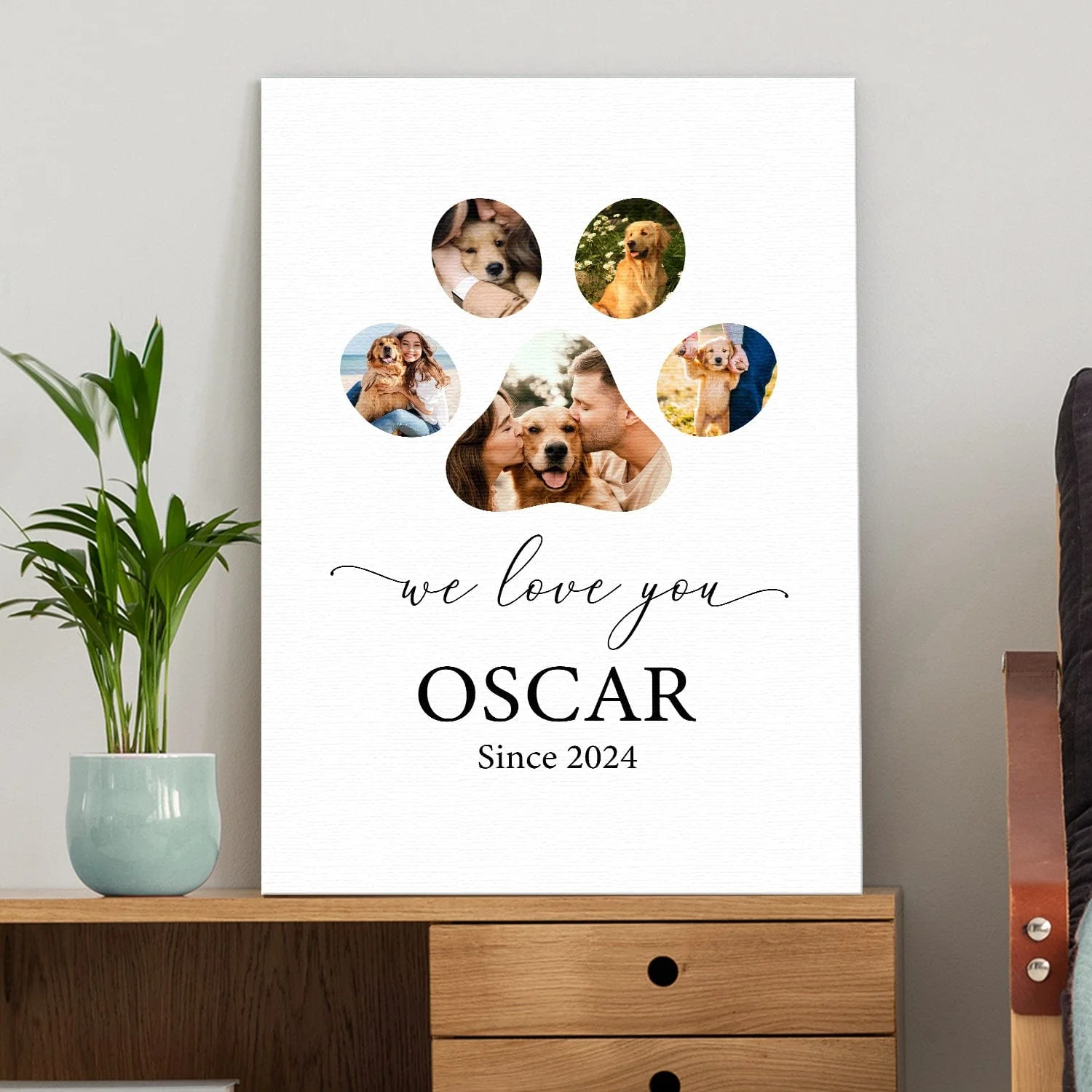 Custom Photo We Love You Dog Cat Pet Photo Collage Memorial Poster Canvas Picture Frame DM01 891165 - Image 11
