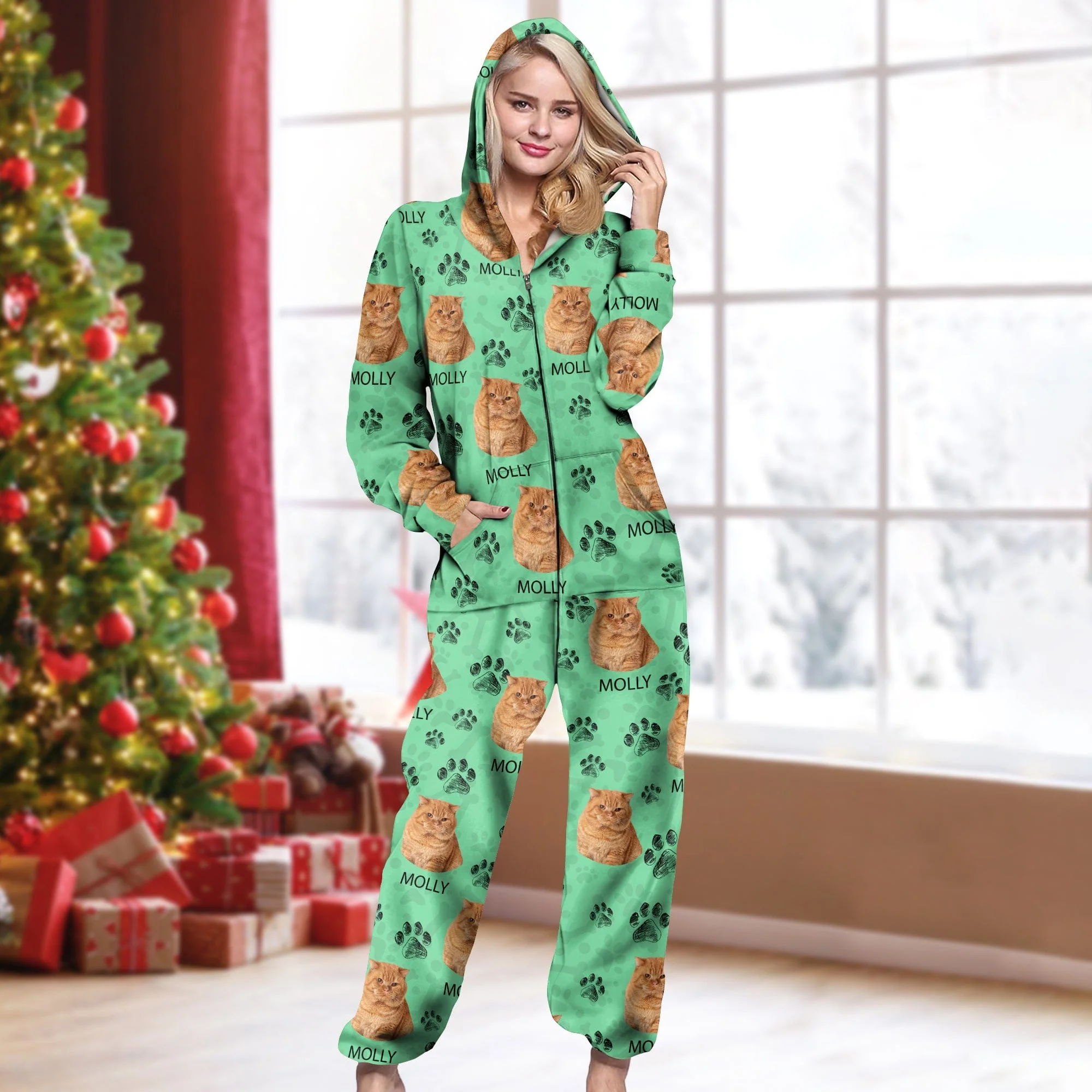 Custom Photo With Dog Cat Paw Onesie Pajamas For Dog Lovers TEST_CM 893242 - Image 2