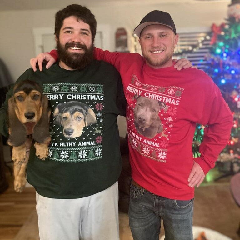 Custom Photo Ya Filthy Animal Dog Cat Sweatshirt, Dog Lover Sweater Christmas TA29 889811