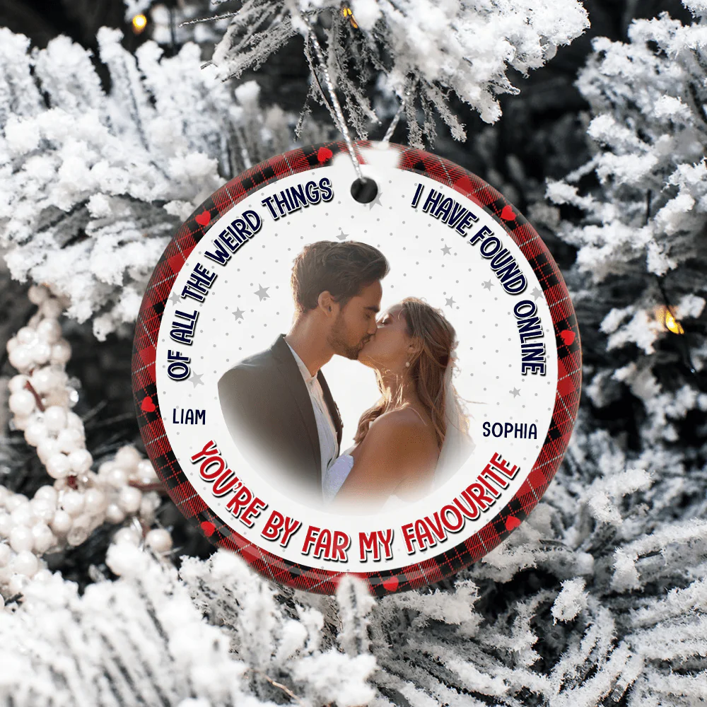 Custom Photo You Are By Far My Favorite Husband Couple Ceramic Ornament For Christmas DM01 891379 - Image 3
