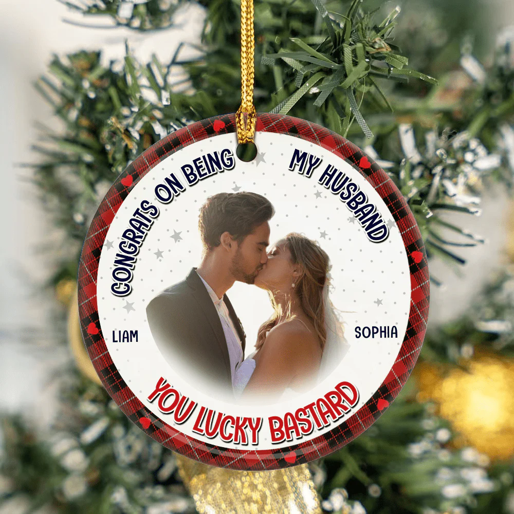 Custom Photo You Are By Far My Favorite Husband Couple Ceramic Ornament For Christmas DM01 891379 - Image 4