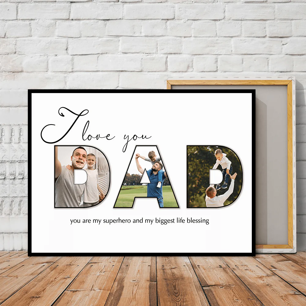 Custom Photo You Are My Super Hero Dad Poster Canvas Picture Frame DM01 890953 - Image 3