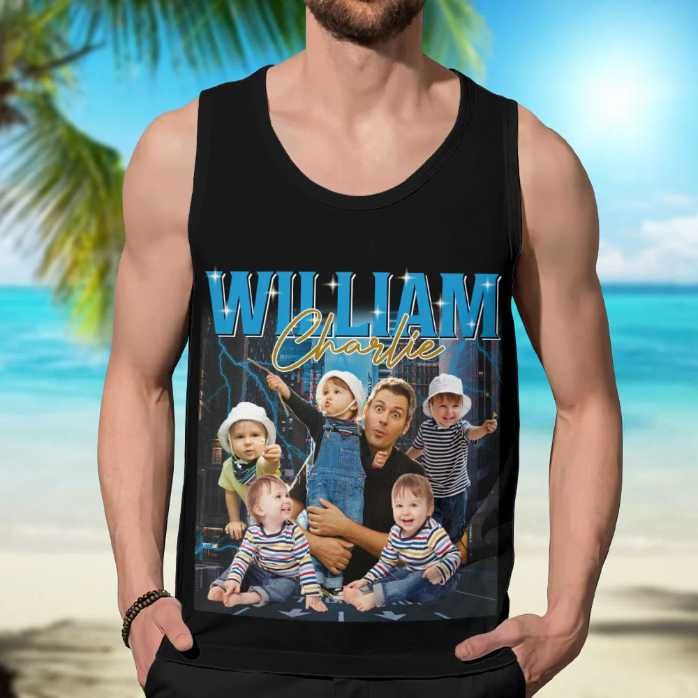 Custom Portrait Photo With Retro Style Tanktop TH10 891329 - Image 2