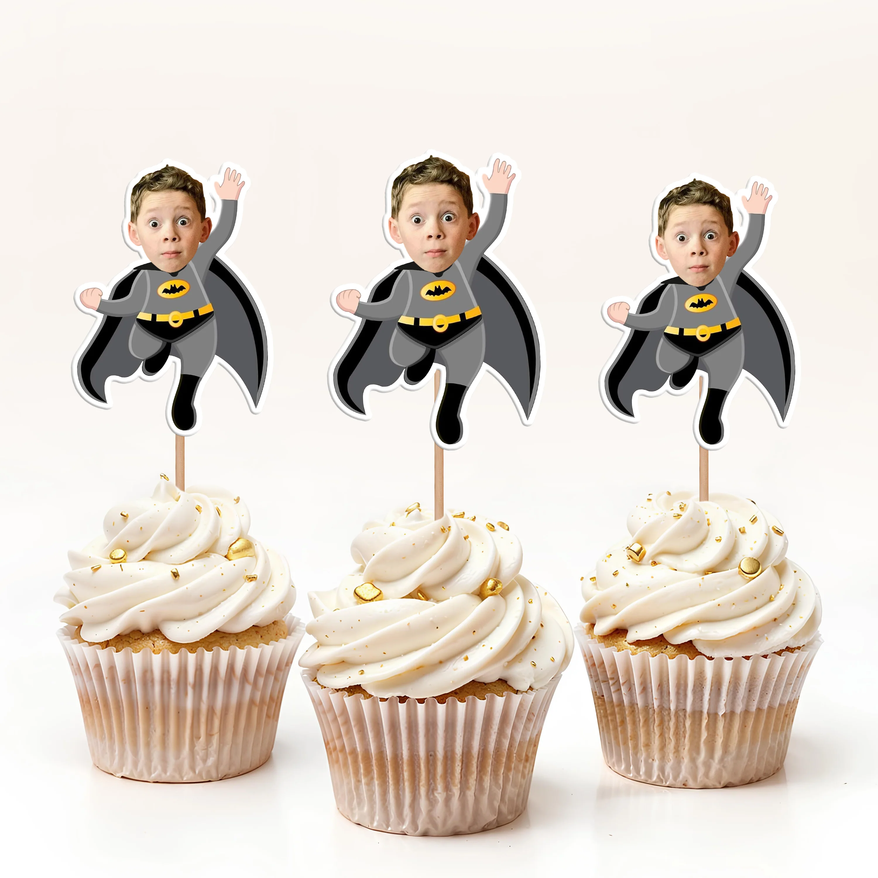 Custom Superheroes Photo Cupcake Toppers Peronalized Birthday Gift CH07 895348 - Image 11