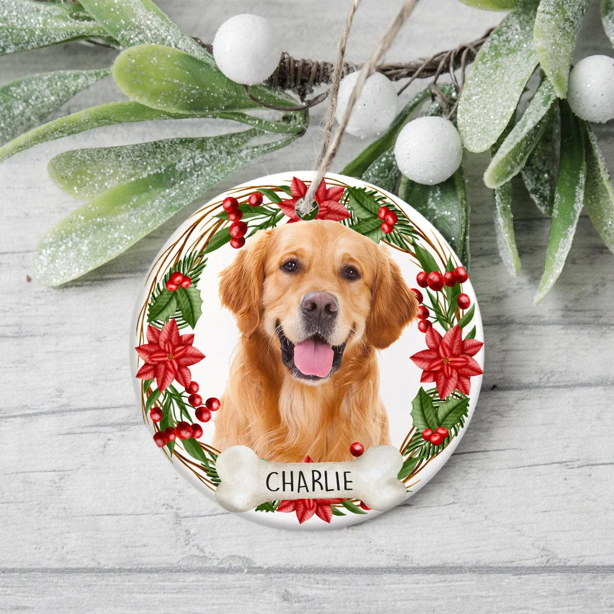 Customize Photo Dog Ceramic Ornament For Christmas TH10 889847 - Image 3