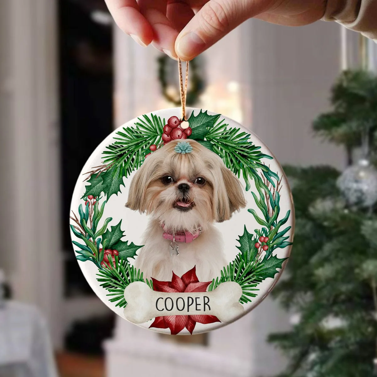 Customize Photo Dog Ceramic Ornament For Christmas TH10 889847 - Image 4