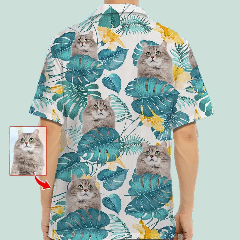 Customized Photo Upload Cat Men's Hawaiian Shirt N369 8881310 - Image 6