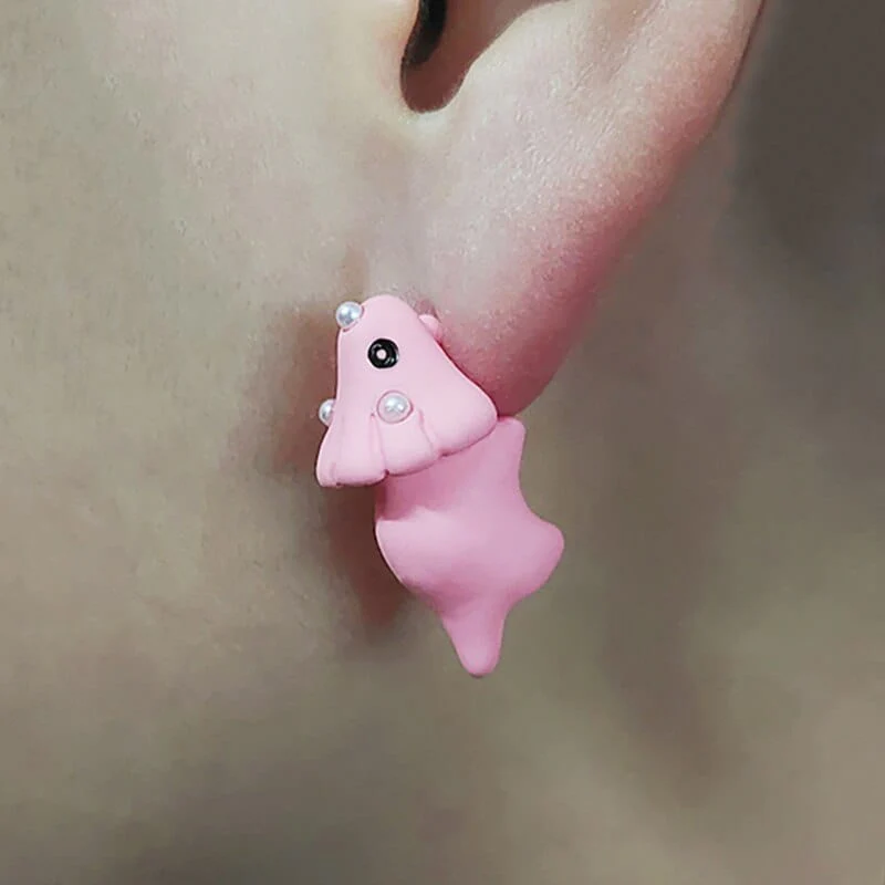 Soft clay cute animal bite earrings studs - Fun Gift Idea - Image 5