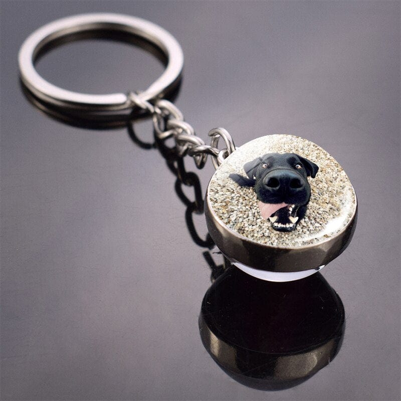 Cute Dog Double Side Glass Ball Keychain - Image 3