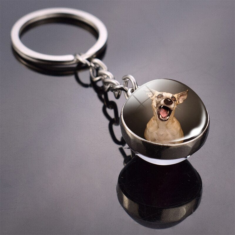 Cute Dog Double Side Glass Ball Keychain - Image 7