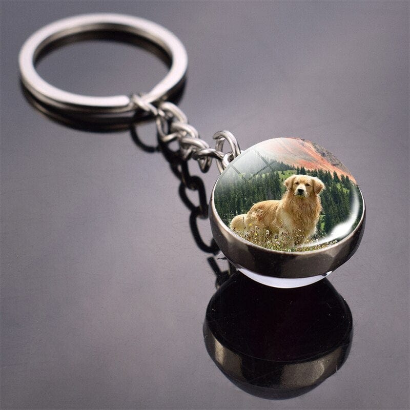 Cute Dog Double Side Glass Ball Keychain - Image 8
