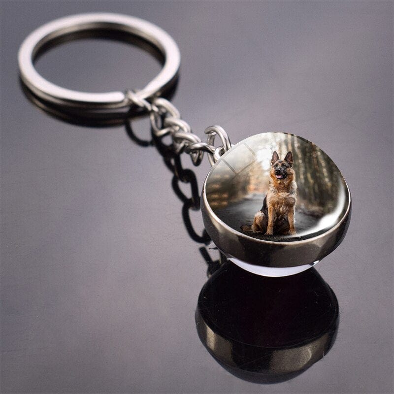 Cute Dog Double Side Glass Ball Keychain - Image 9