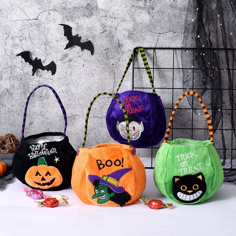 Cute Halloween Portable Pumpkin Bag Trick Or Treat Kids Candy Bag