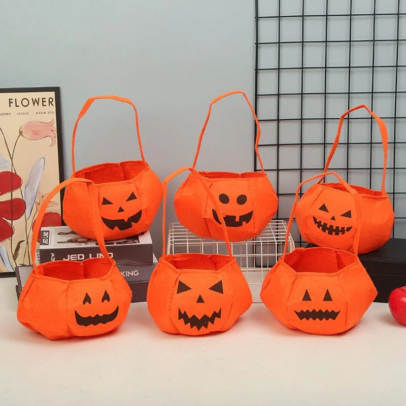 Cute Halloween Portable Pumpkin Bag Trick Or Treat Kids Candy Bag - Image 17