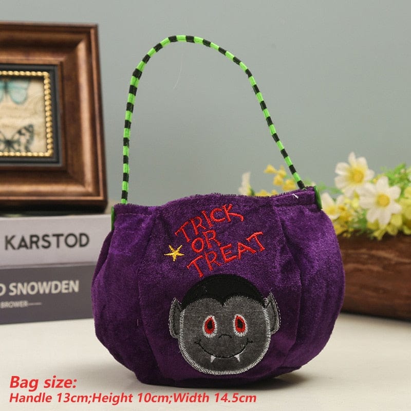 Cute Halloween Portable Pumpkin Bag Trick Or Treat Kids Candy Bag - Image 3
