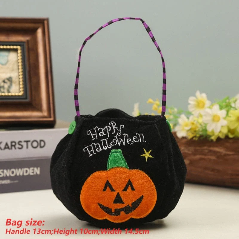 Cute Halloween Portable Pumpkin Bag Trick Or Treat Kids Candy Bag - Image 5