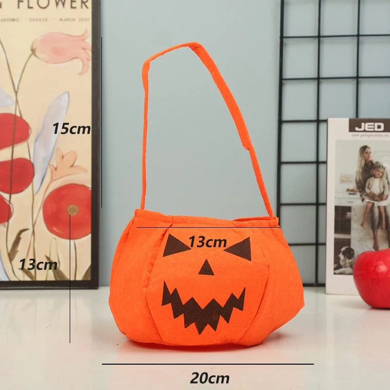 Cute Halloween Portable Pumpkin Bag Trick Or Treat Kids Candy Bag - Image 6