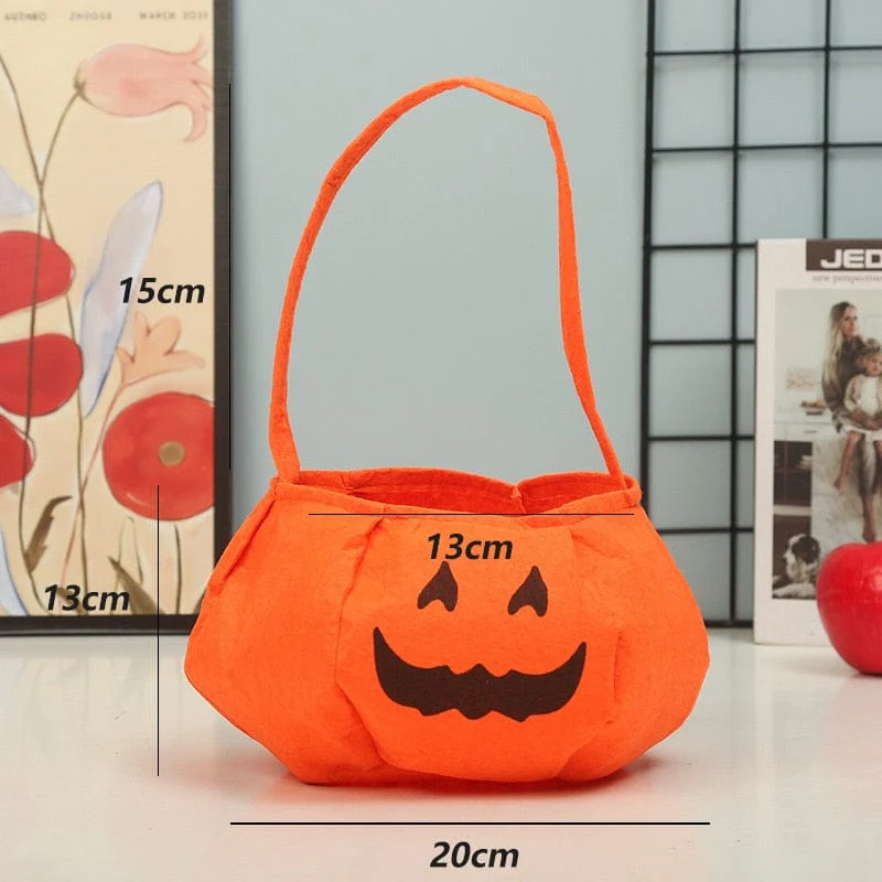 Cute Halloween Portable Pumpkin Bag Trick Or Treat Kids Candy Bag - Image 8